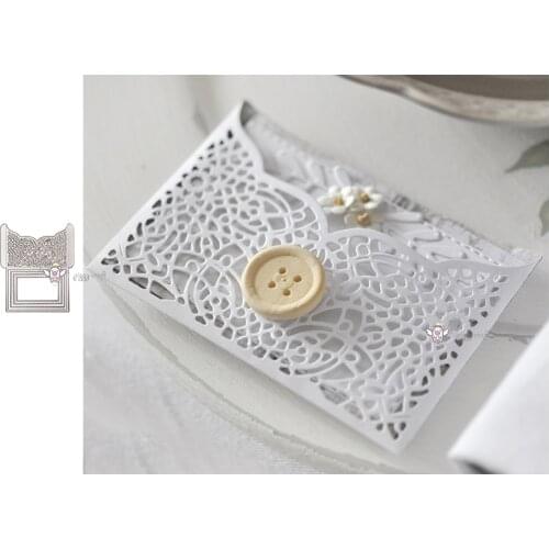 Mmao Crafts Metal Steel Cutting Dies New 2019 Lace envelope card Stencil For DIY Scrapbooking Paper/photo Cards Embossing Dies