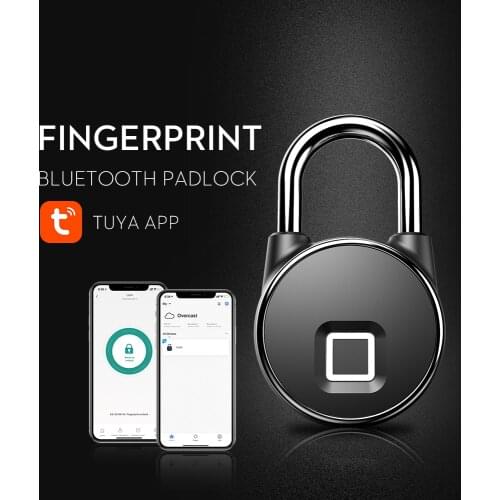 Portable bluetooth Lock Smart Padlock Keyless APP Control Fingerprint Lock Anti-Theft Security Padlocks for Bag Drawer Suitcase