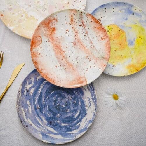 Nordic Style Star Plate тарелки для еды Web Celebrity Dining Plates Creative Fruit Dish Light Luxury Ceramic Western Dishs