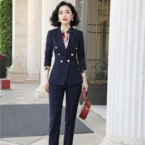 New 2019 Ladies Pant Suits for Women Business Suits Pant and Jacket Sets Work Wear Blazer Pantsuits OL Styles