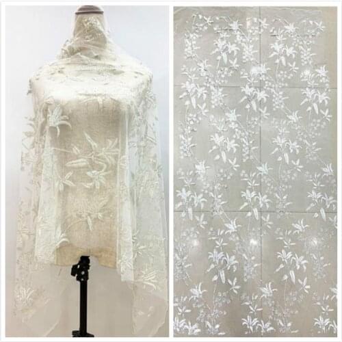 2020 New Spring And Summer Fashion Womens Clothing Fabric Wedding Dress White Mesh Cloth Powder Ironing Fabric