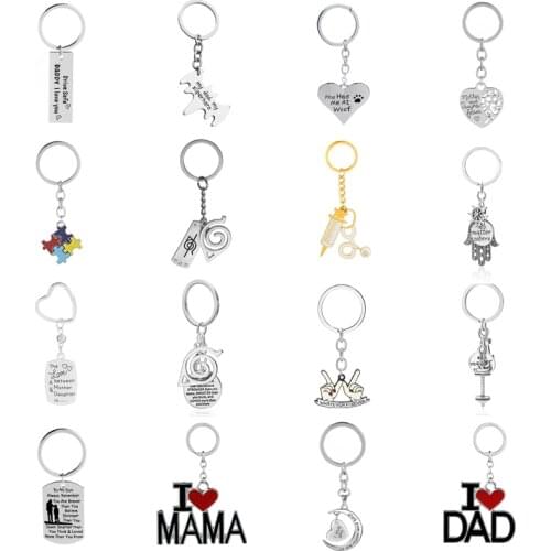 New Alloy Good Friends Caring Mom Dog Paw Keychain Movie Peripheral Wing Pendant Accessories Jewelry Gift For Best Friends