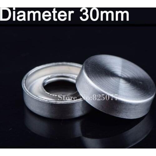 Advertisement Fixing Screws 304 Stainless Steel Standoff Covers Flat Mirror Screws Cover Caps Diameter 30mm 50pcs/lot KF823