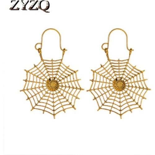 ZYZQ Creative Earrings Fashion Spider Web Shaped Pendant Design Lovely Dating Accessories Decoration For Women Classic Earring