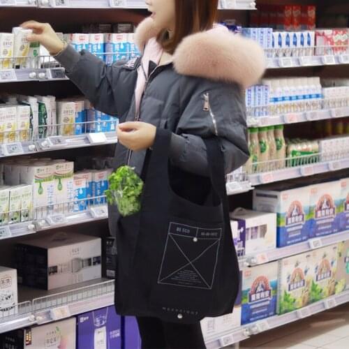 Big Size Nylon Eco-Friendly Folding Shopping Bag Reusable Polyester Portable Shoulder Womens Handbags Folding Storage Tote Bags