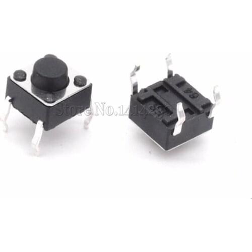 100Pcs 6x6x5mm 4pin Tactile Push Button Switch Momentary Tact 6*6*5mm DIP Through-Hole
