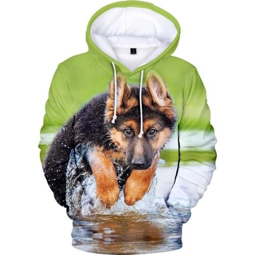 Hoodies 3D German Shepherd Men Women Sweatshirt 3D German Shepherd Hoodie Long Sleeve Autumn Hooded Streetwear Sweatshirt