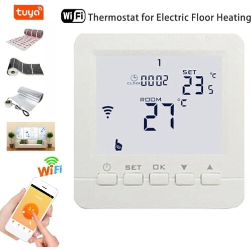 9pcs/lot lWiFi Smart Thermostat Underfloor Electric Heating/Infrared Heater Room Temperature Control Google Alexa 90-240VAC