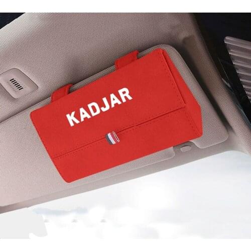 1pc Auto Accessories for Renault Kadjar Flocking Auto Sunglasses Case Holder Organizer Car Glasses Box Storage Holder