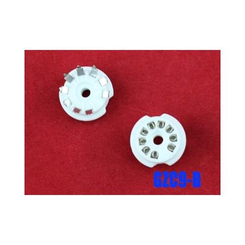 10Pcs New 9pin Tube Sockets PCB GZC9-B GZC9-B-G Ceramic Base 12AX7,12AT7,12AU7,ECC83,ECC82,E88CC,6P1,6N1,6N11 Etc