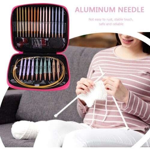 13 Pair Crochet Hook Circular Knitting Needles Set with Case Home Weaving Sewing Crafts DIY Handmade Art Craft Tool