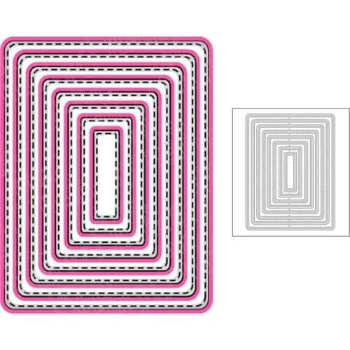 2020 New Rectangle Nesting Layering Metal Cutting Dies For DIY Embossing Layered Photo Frame Album Card Scrapbooking No Stamps