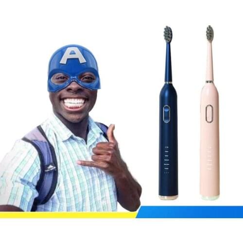 4set/lot Intelligent Sound Wave Electric Toothbrush Household Soft Bristle USB Charging Ultrasonic Automatic Toothbrush HA1982
