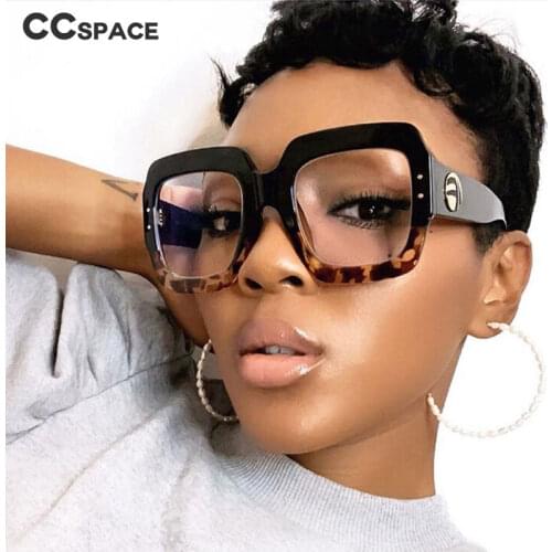 48142 Oversized Square Anti Blue Light Glasses Frames Retro Men Women Fashion Computer Eyeglasses