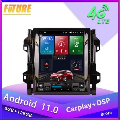 Tesla Screen Android 11.0 Car Radio Stereo For Toyota Fortuner 2018-2020 Car Multimedia Player GPS Navigation 2Din DVD Head Unit