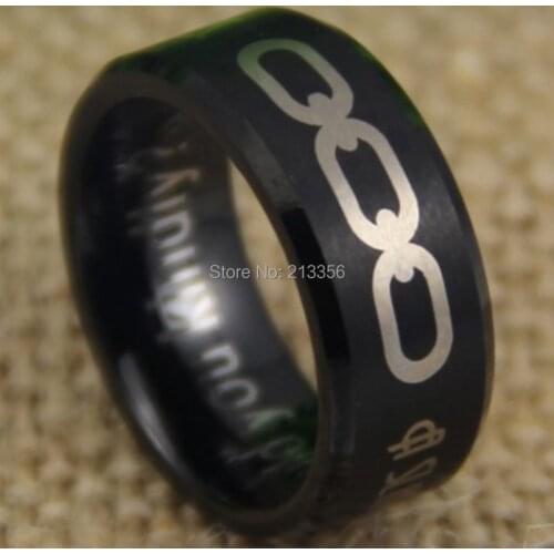 Free Shipping USA UK CANADA RUSSIA Brazil Hot Selling 8MM The BioShock-"A man chooses,a slave obeys" Mens Black Tungsten Ring