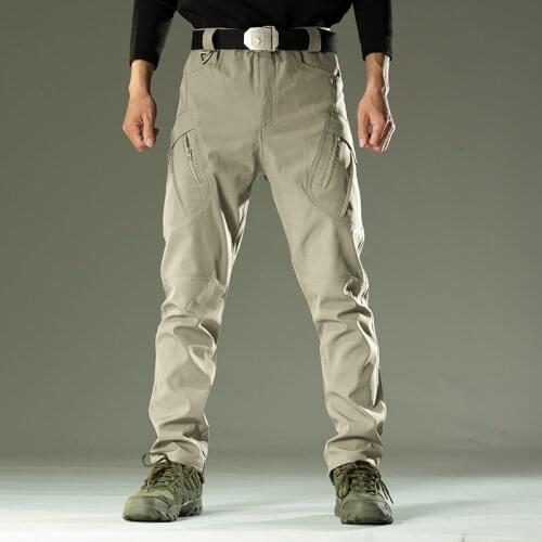 Military Trousers for Men Quick Dry Mens Pants Tactical Pants More Pocket Cargo Work Pants Outdoor Solid Waterproof Pants