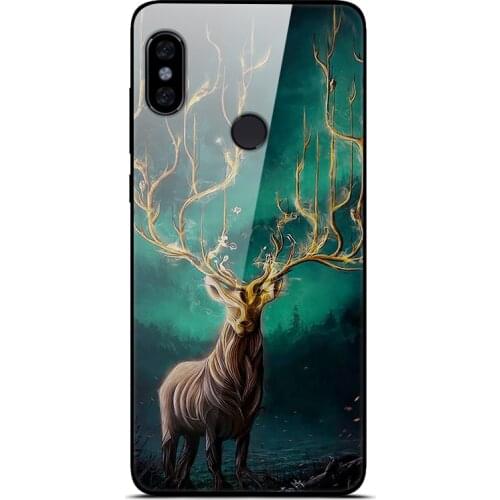 For Xiaomi Redmi Note 6 Phone Case Tempered Glass Case Back Phone Cover Series 2