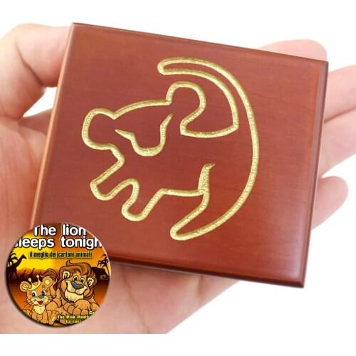 Handmade Wooden The lion sleep tonight Music Box Birthday Gift For Christmas Valentines day special gifts for lovers, childrens
