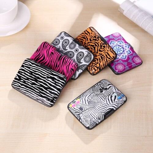 Zebra Bank Cards Holder RFID Aluminum Wallet Fashion Card Protector Purse Business Card Holder Folder For Documents