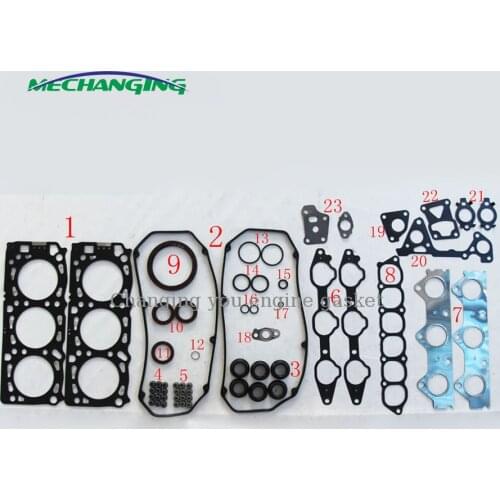 For MITSUBISHI SHOGUN PAJERO II 6G72 V43W Engine Rebuilding Kits Full Set Automotive Spare Parts Engine Seal Gasket MD973444