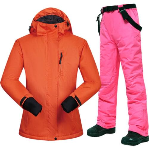 New Snowboarding Suits Women Winter Windproof Waterproof Female Ski Jacket And Snow Pants Sets Super Warm Brands Women Ski Suit