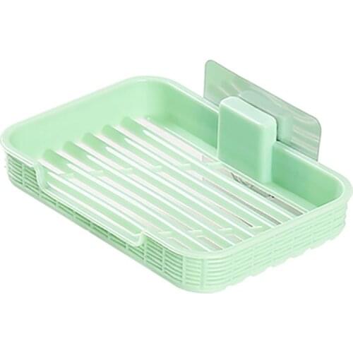 Plastic Soap Dish Storage Box Soap Container Dishes Drainer Bath Soap Holder Bathroom Organizer Sponge Holder Plate Tray Drain