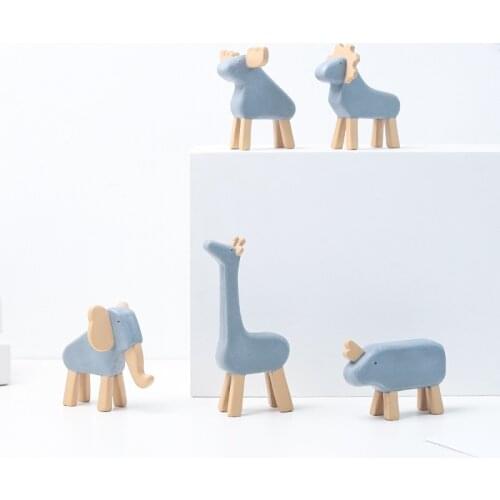 Nordic Creative Resin Crafts Animal Decoration Home Childrens room Living room Bedroom Desktop Adornment Simple Ornament Gift