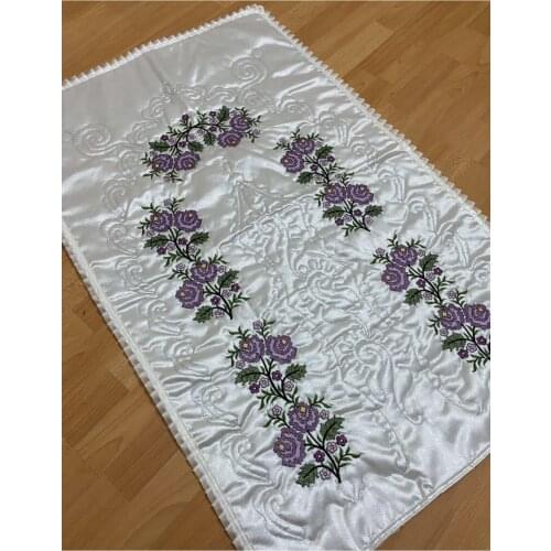 Cream * lilac Prayer Rug Navy Blue Prayer Rug Velvet Luxury Dowry Holder Cross-stitch Embroidered Satin Prayer Rug Mevlid Gift