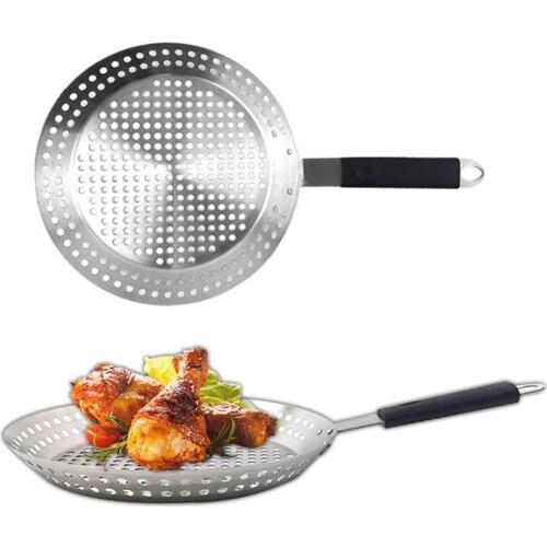 Stainless Steel Round Oil Draining Barbecue Roast Chicken Tray Grilling Rack use it for kitchens, camping, outdoor activities