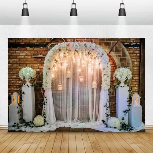 Laeacco Wedding Party Flower Marriage Bride Photo Backdrop Castle Baby Portrait Birthday Photography Background For Photo Studio