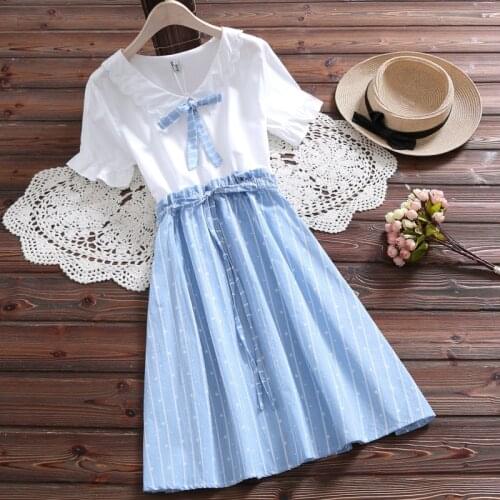 Summer Women Long Dress Vintage Sashes Short Sleeve Elegant Sweet Cotton Chic Dress