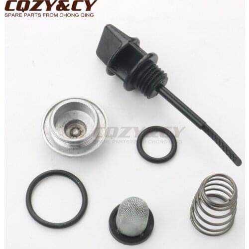 Scooter moped atv oil dipstick with o-ring & oil cover & spring & oil filter for TaoTao ATM CY50 Evo New Speed 50 Thunder 50cc