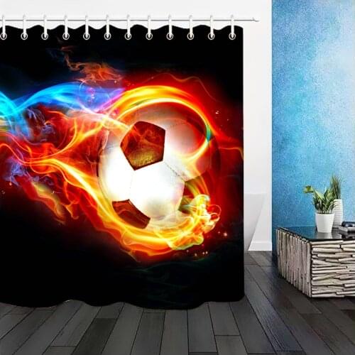 Fashion Basketball Rugby Football Sports Printed Shower Curtain Modern Bathroom Waterproof and Mildew Proof Shower Curtain