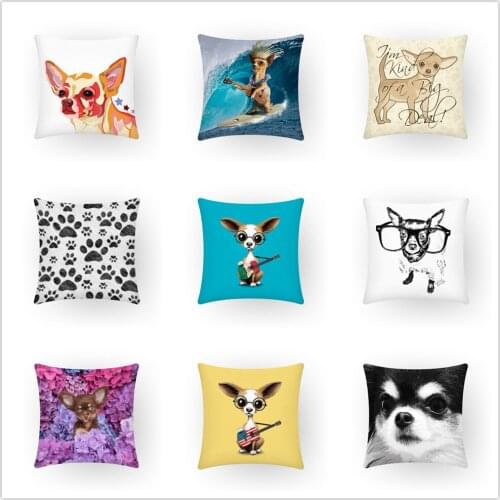 Cartoon Animal Cushion Cover Dog Peach Skin Pillow Cases Sofa Bedroom Decorative Soft Covers Home Decor 45x45cm