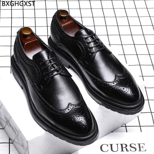 Brogues Men Dress Shoes Leather Oxford Suit Shoes for Men Office 2021 Luxury Designer Shoes Men High Quality Chaussure De Homme