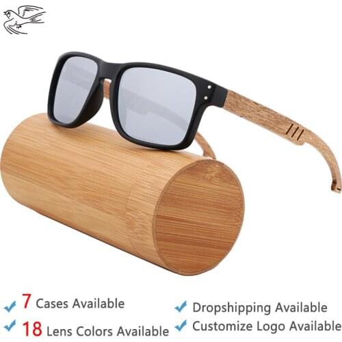 Bulk Sunglasses Men Wood Polarized Mirror Sun Glasses for Men 2020 Round Wooden Bamboo Case Mens Sunglasses Eyewear GB158
