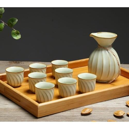 Ruyao wine set ceramic wine distributor Japanese style sake pot cup household small baijiu wineware
