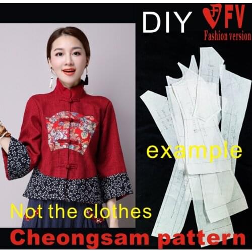 Clothing DIY improved Tang suit pattern womens short style jacket sewing design drawings 1:1 pattern physical BQP-36