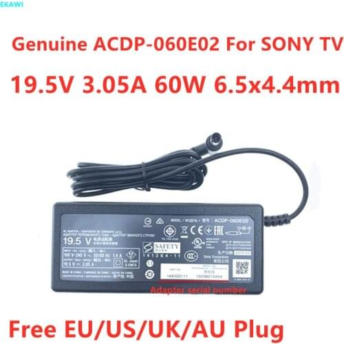 Genuine ACDP-060E02 ACDP-060S01 19.5V 3.05A 60W AC Adapter For SONY TV KLV-32EX330 KDL-40W650D KDL-32R430 Power Supply Charger