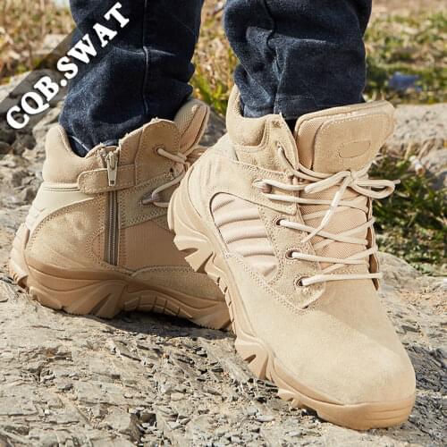 Autumn Ultra Light Mens Tactical Boots Special Forces Military Boots Male Outdoor Waterproof Non-slip Hiking Boots Desert