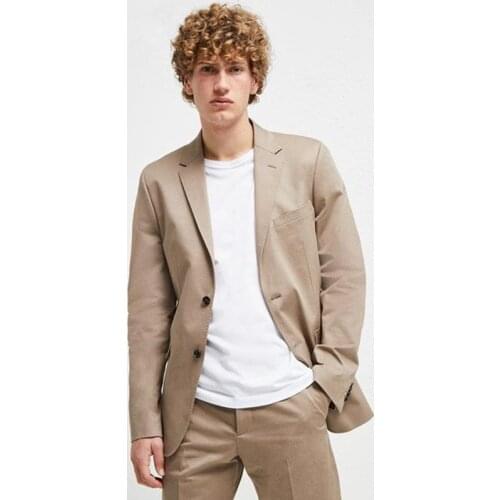 2020 Casual Stylish Khaki Men Suits Wedding Groom Slim Fit Terno Masculino Costume Homme Blazer Masculino For Men 2 Pieces