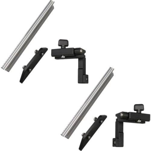 450mm Miter Gauge with Track Stop Table Saw Woodworking Tools DIY Push Handle Simple Style Backer Aluminum and Bakelite