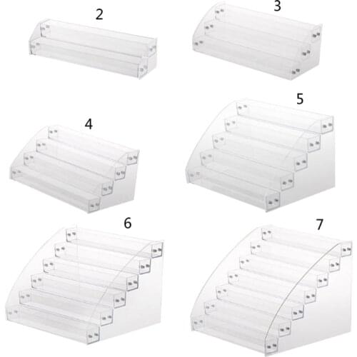 R2LE 2-7 Tiers Clear Acrylic Liquid Pigment Bottles Storage Box Organizers Lipstick Jewelry Display Holder Nail Polish Rack