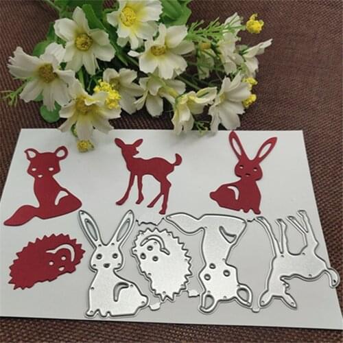 Rabbit fox deer Frame Metal Cutting die keychain shaker Heart Paper Key Chain Scrapbook Paper Craft Card Punch Art Knife Cutter