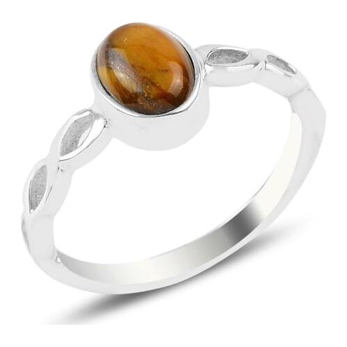 Silver 925 Tune Tiger Eye Engagement Ring