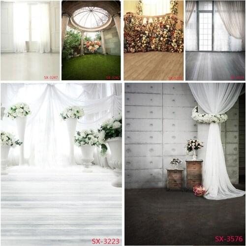 SHENGYONGBAO Vinyl Photography Backdrops Prop Flower Wood Floor Castle Wedding Theme Photo Studio Background 2157 YXFL-57