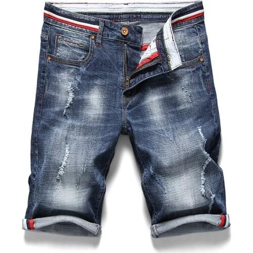 Shorts Men Ripped Short Jeans Designer Classic Fashion Straight Breeches New Summer Short Jean Bermuda Male Denim Brand Clothing