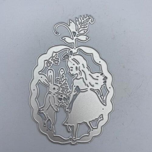 Metal Cutting Die Beauty Rabbit Green Leaf Flowers Scrapbook Album Paper Card Craft Embossing 2021 New