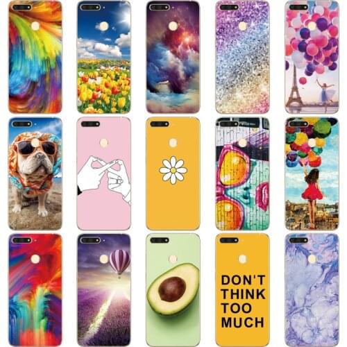 For Huawei honor 7a pro 5.7 inch silicon Case aum-l29 Soft TPU Phone Back cover For Huawei Honor7A pro 7a PRO flower rose